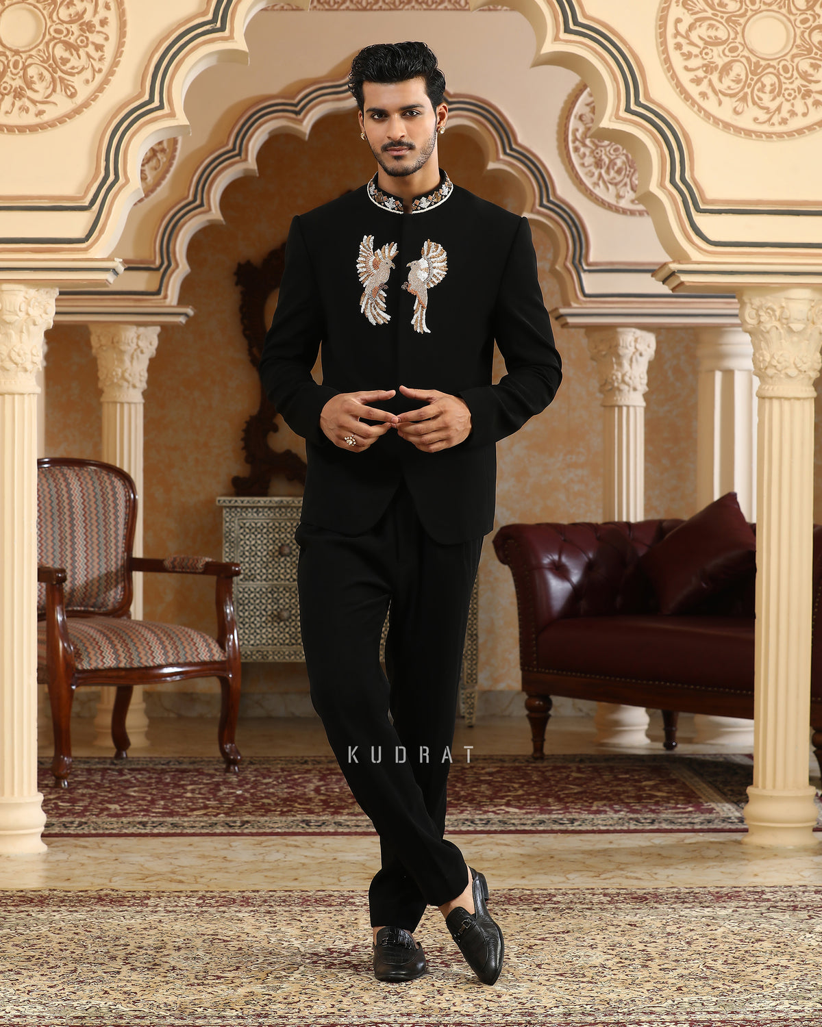 Baadal Paar Hand Embroidered Bandhgala Set