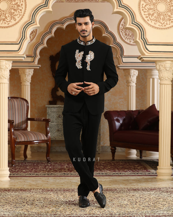 Baadal Paar Hand Embroidered Bandhgala Set