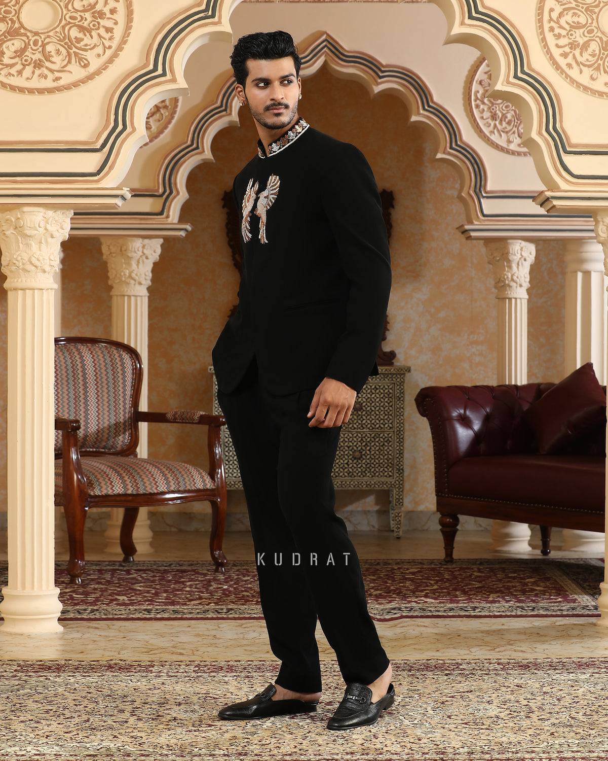 Baadal Paar Hand Embroidered Bandhgala Set