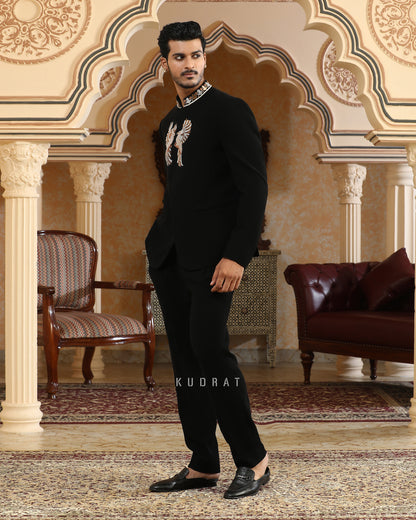 Baadal Paar Hand Embroidered Bandhgala Set