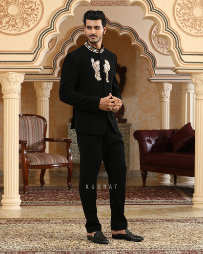 Baadal Paar Hand Embroidered Bandhgala Set