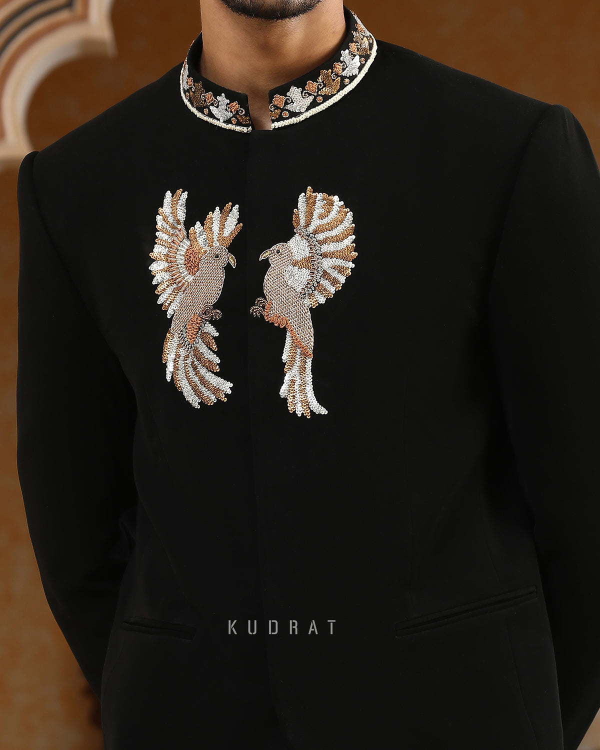 Baadal Paar Hand Embroidered Bandhgala Set