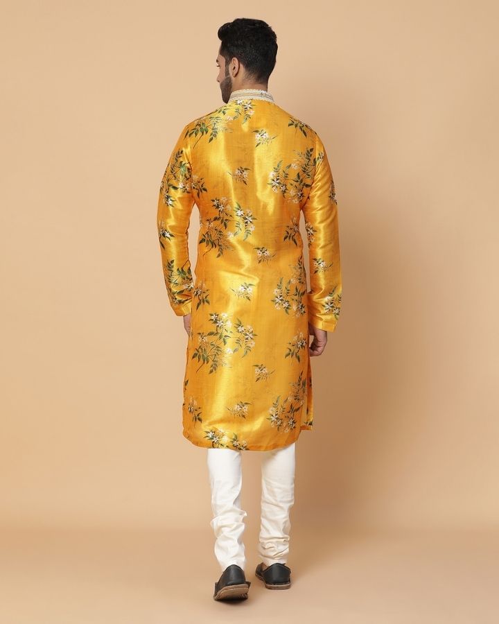 Sumeru Yellow Silk Kurta