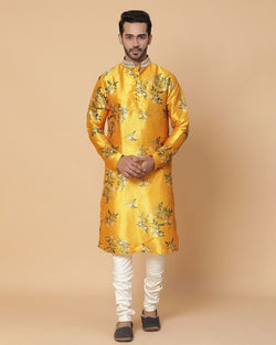 Sumeru Yellow Silk Kurta