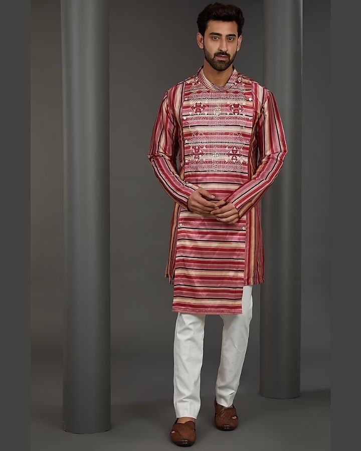 Amay Silk Elephant Embroidered Kurta