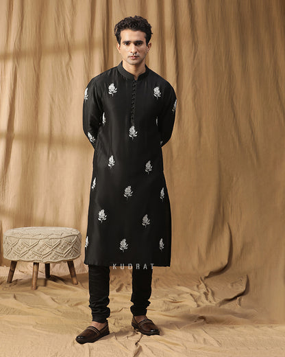 Midnight Bloom Kurta Set