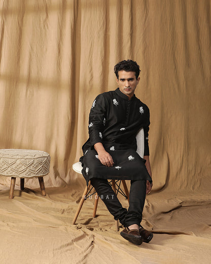 Midnight Bloom Kurta Set