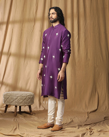 Aubergine plum kurta set