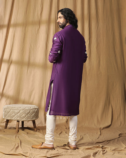 Aubergine plum kurta set