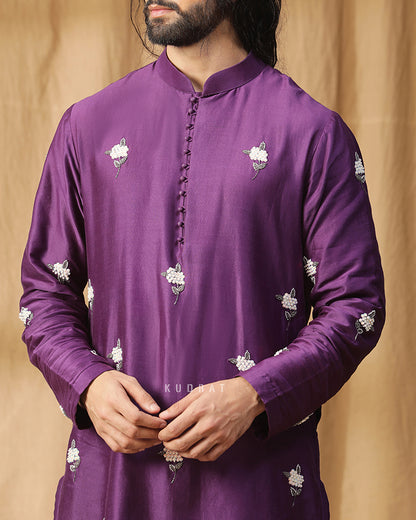 Aubergine plum kurta set