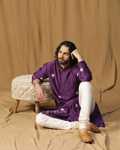 Aubergine plum kurta set