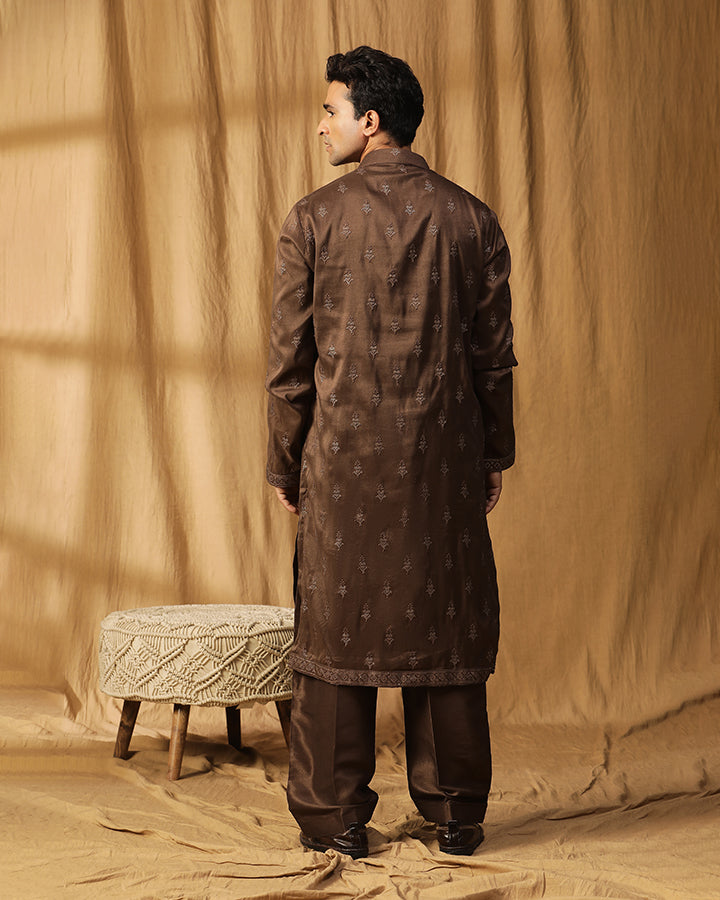 Hrishabh Hand Embroidered Kurta Jacket Set