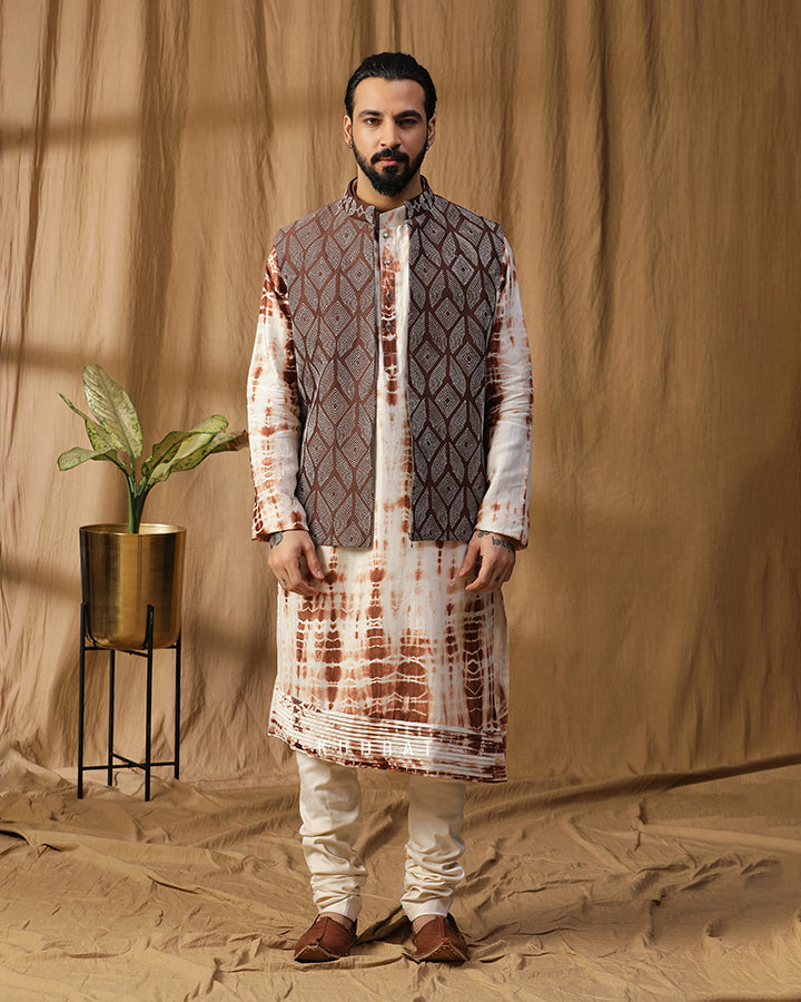 Rust Heritage Nehru Jacket Set