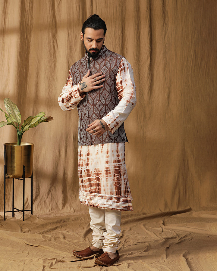 Rust Heritage Nehru Jacket Set