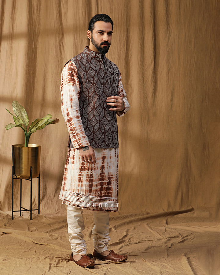 Rust Heritage Nehru Jacket Set
