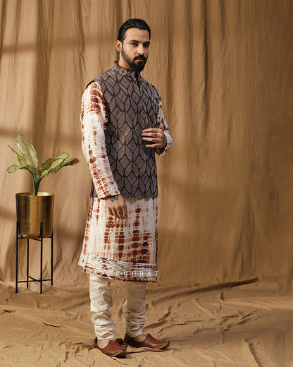 Rust Heritage Nehru Jacket Set
