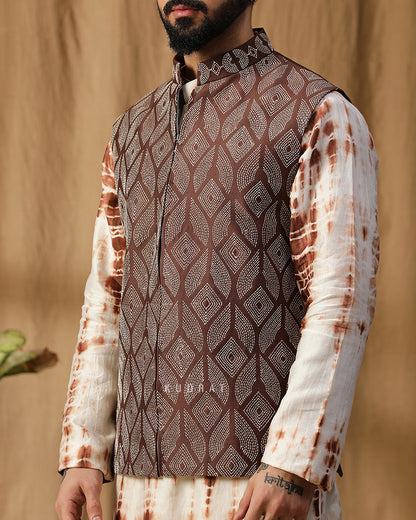 Rust Heritage Nehru Jacket Set