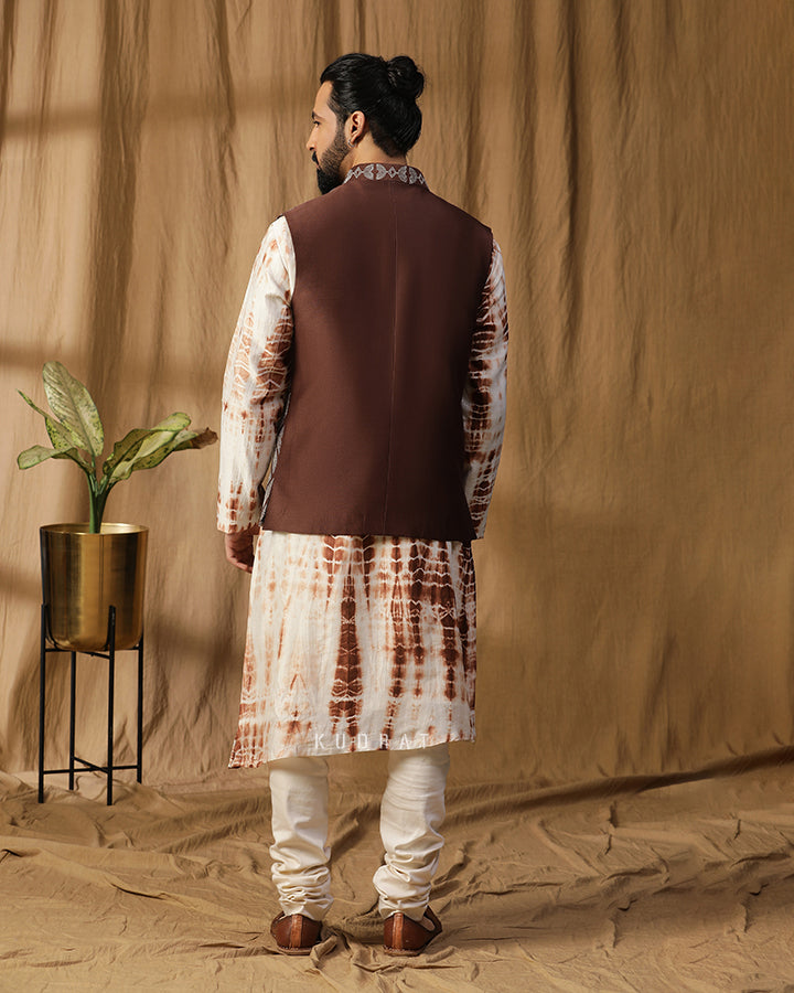 Rust Heritage Nehru Jacket Set