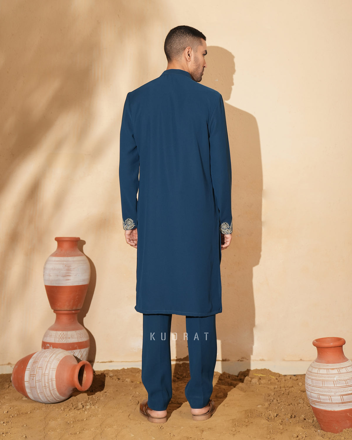 Navy Embroidered Kurta Set