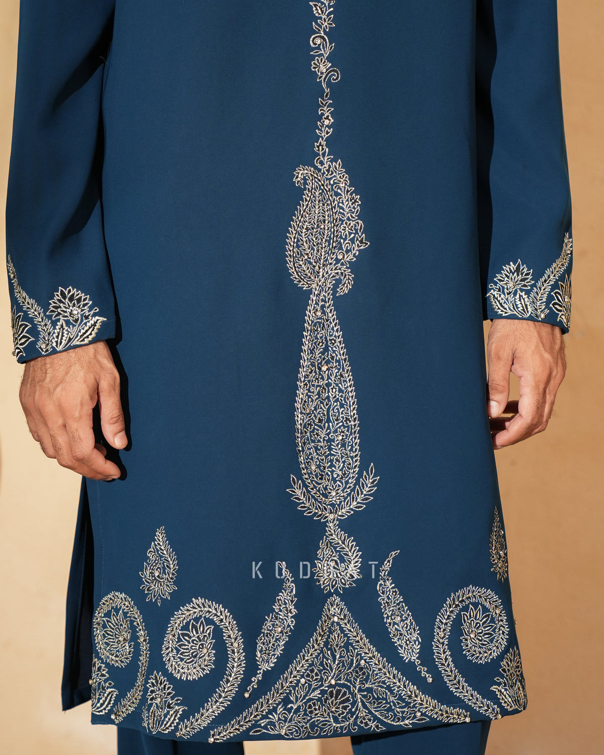 Navy Embroidered Kurta Set