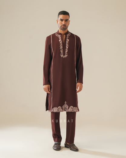 Deep wine kkurta set