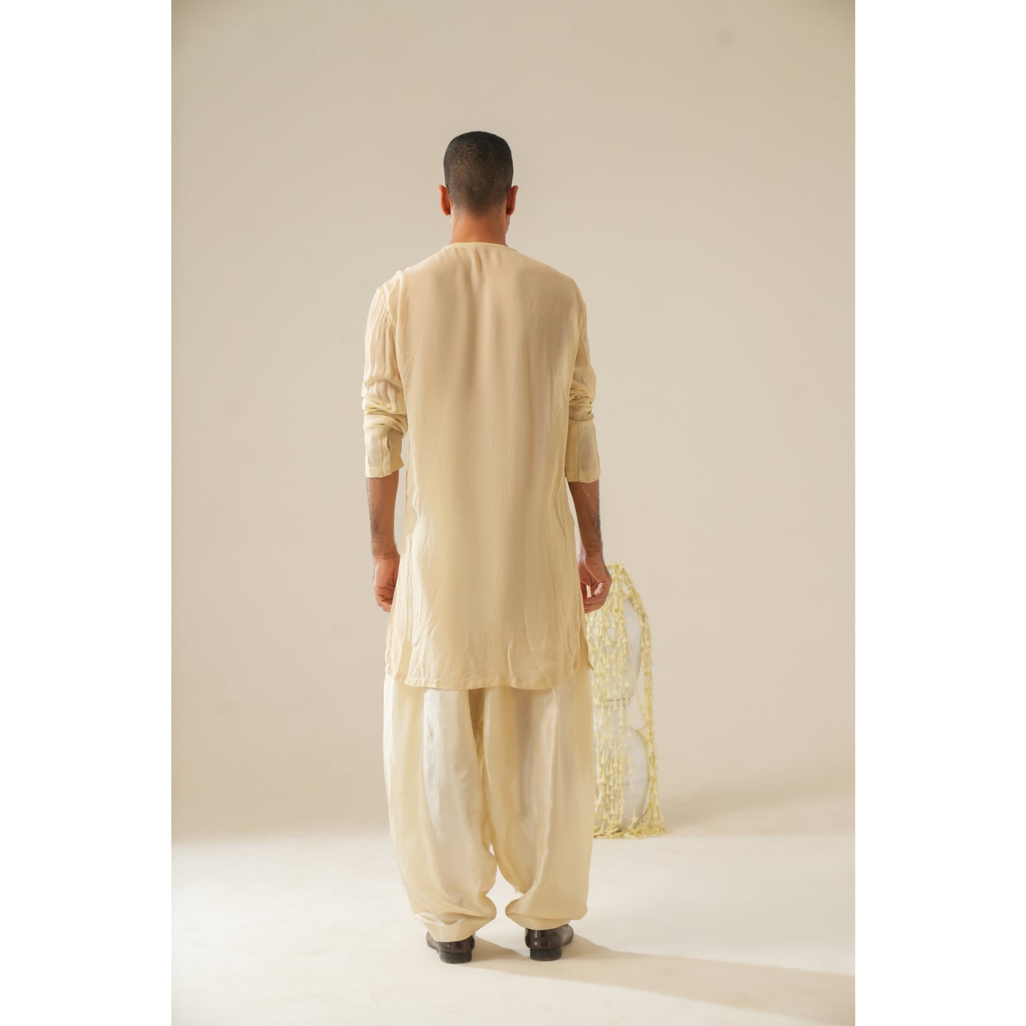 Sheer beige kurta set