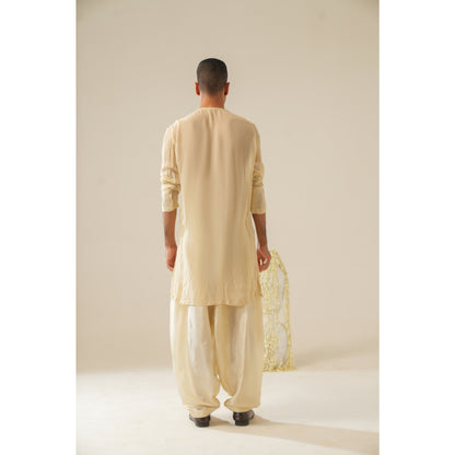 Sheer beige kurta set
