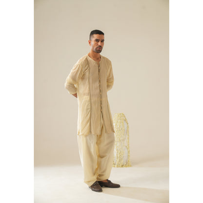 Sheer beige kurta set