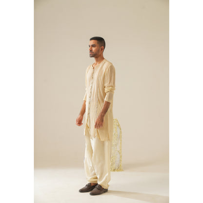 Sheer beige kurta set
