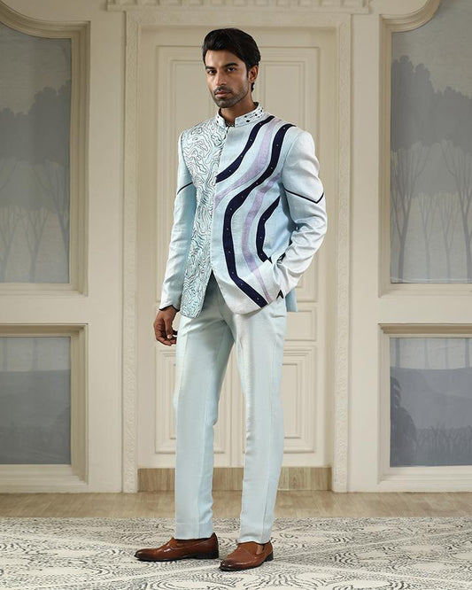 Neel samudra embroidered bandhgala
