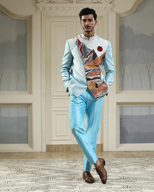 Parvat handpainted embroidered bandhgala
