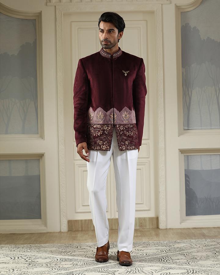Sher bagh velvet bandhgala set