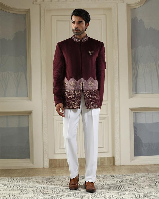 Sher bagh velvet bandhgala set