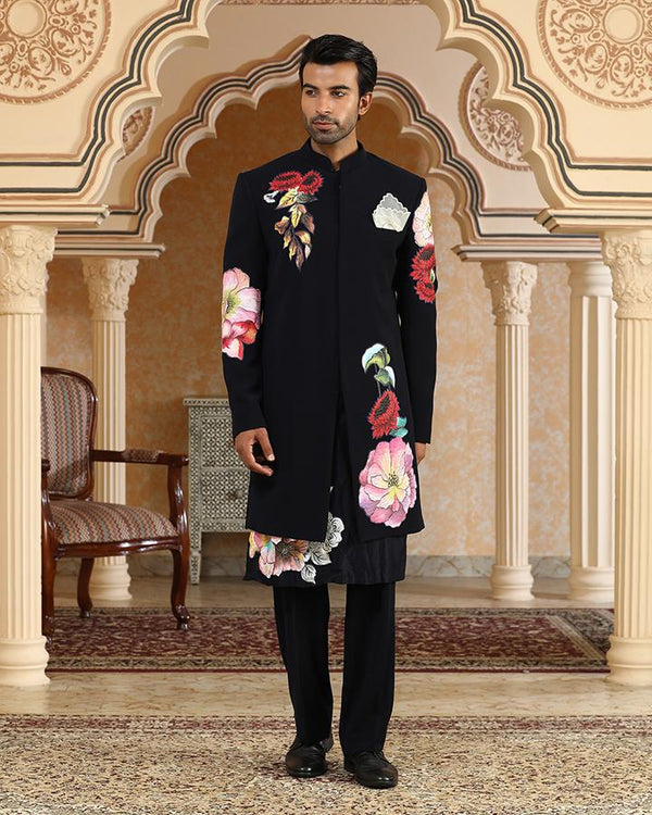 Handpainted phoolkumar embroidered indo set