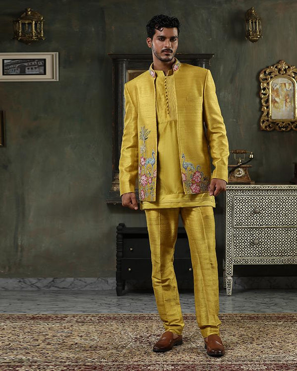 Mor kamal embroideres open jacket set