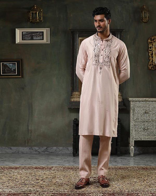 Rose sheesh embroidered kurta set