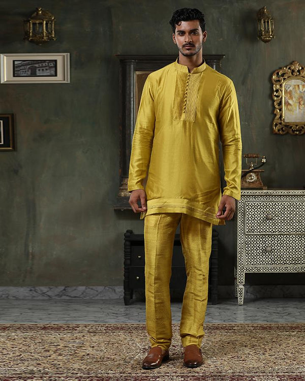 Mustard pintex kurta set