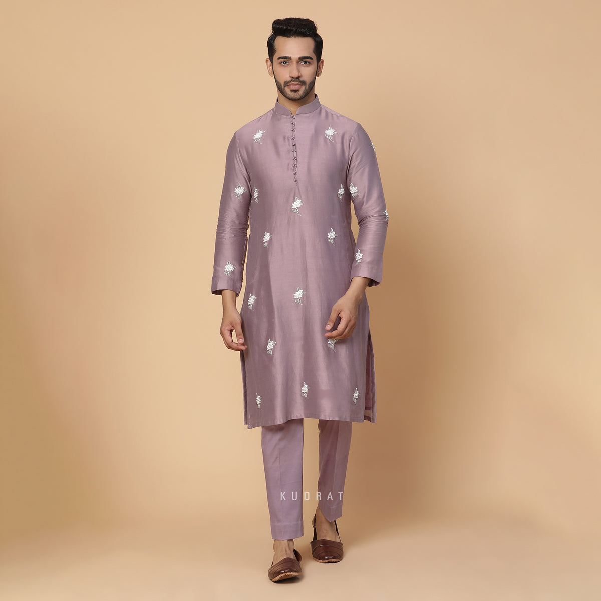 Lavender Bloom Kurta Set