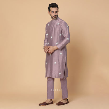 Lavender Bloom Kurta Set