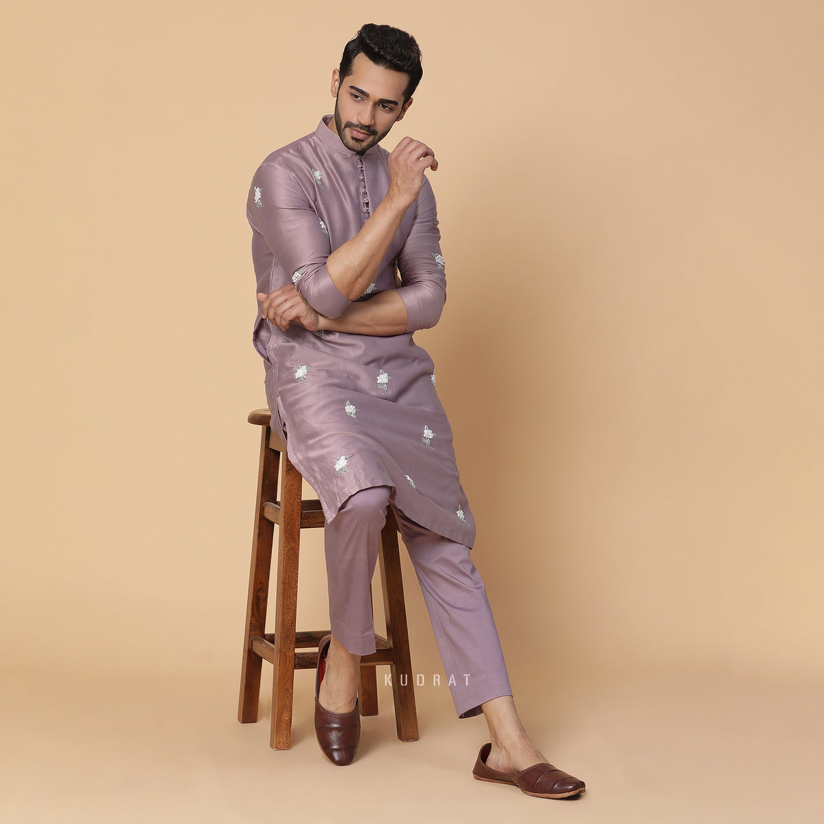 Lavender Bloom Kurta Set