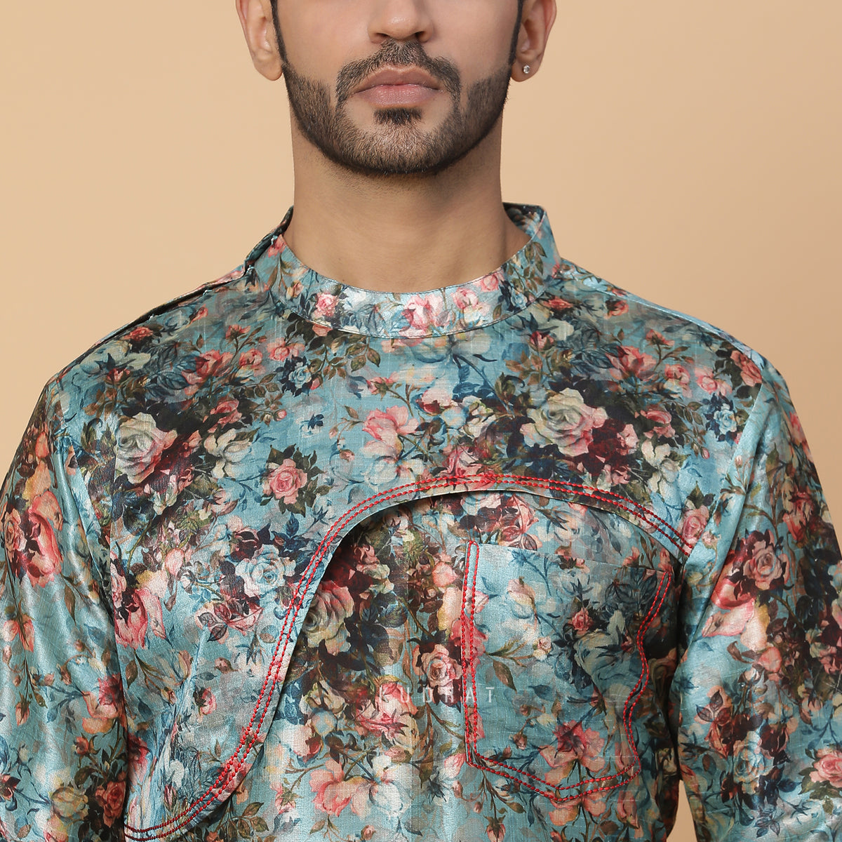 Waterlillies Silk Print Kurta