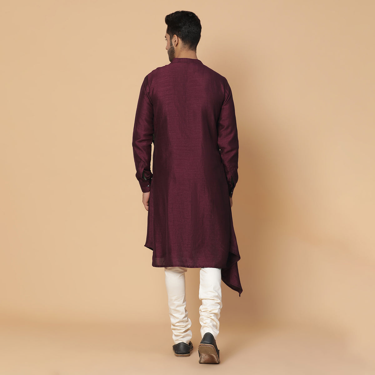 Burgundy Cowl Kurta Set