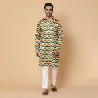 Chevron Silk Kurta