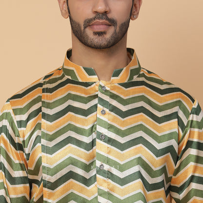 Chevron Silk Kurta