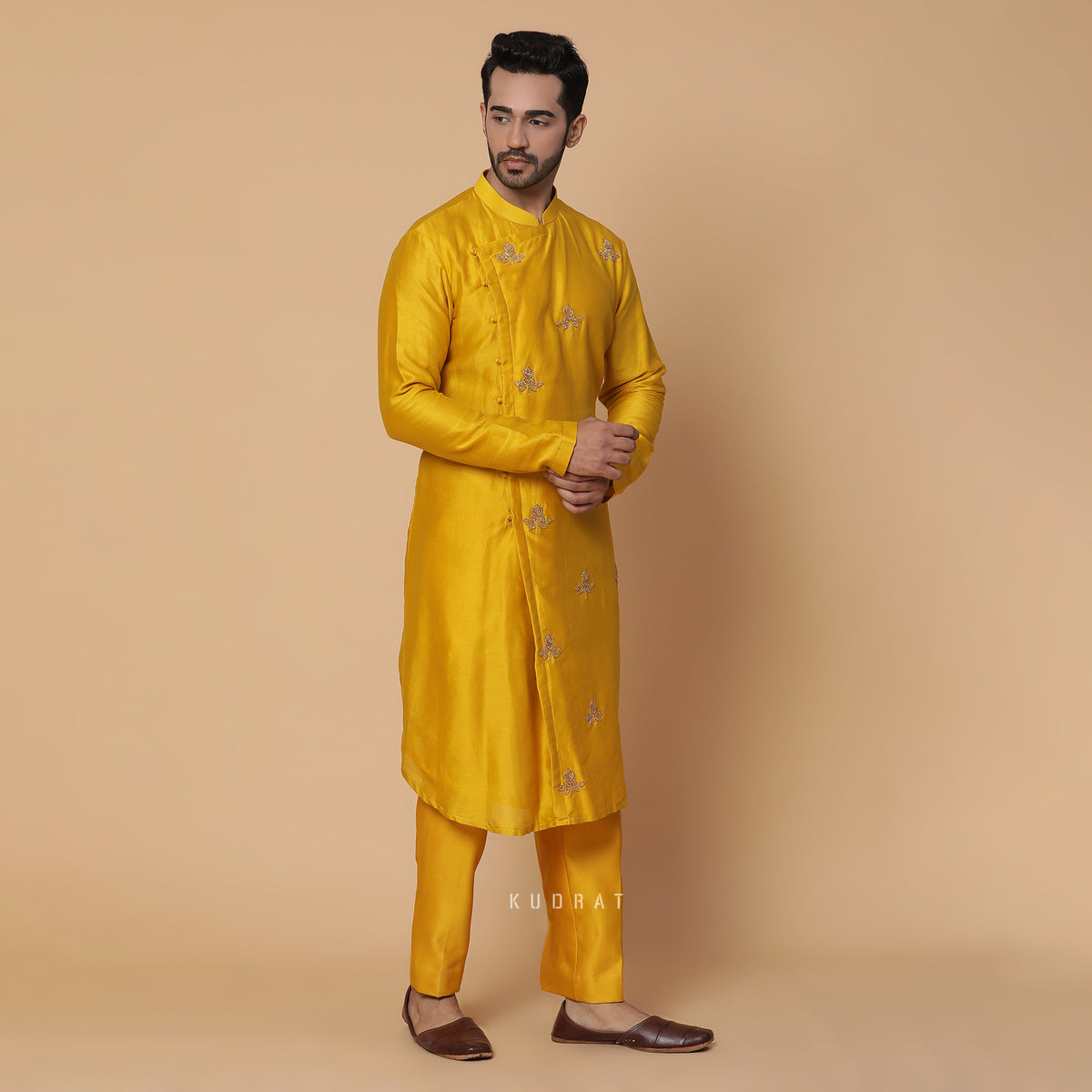 Mustard Teer Kurta Set
