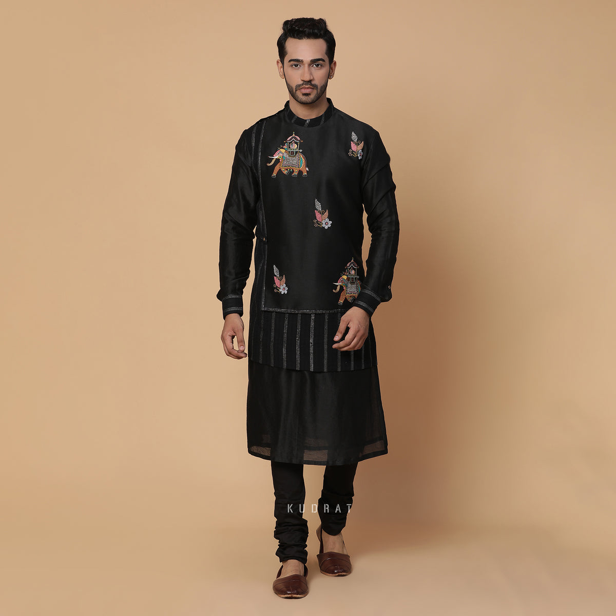 Black Airawat Kurta Set