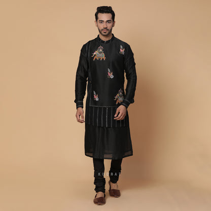 Black Airawat Kurta Set