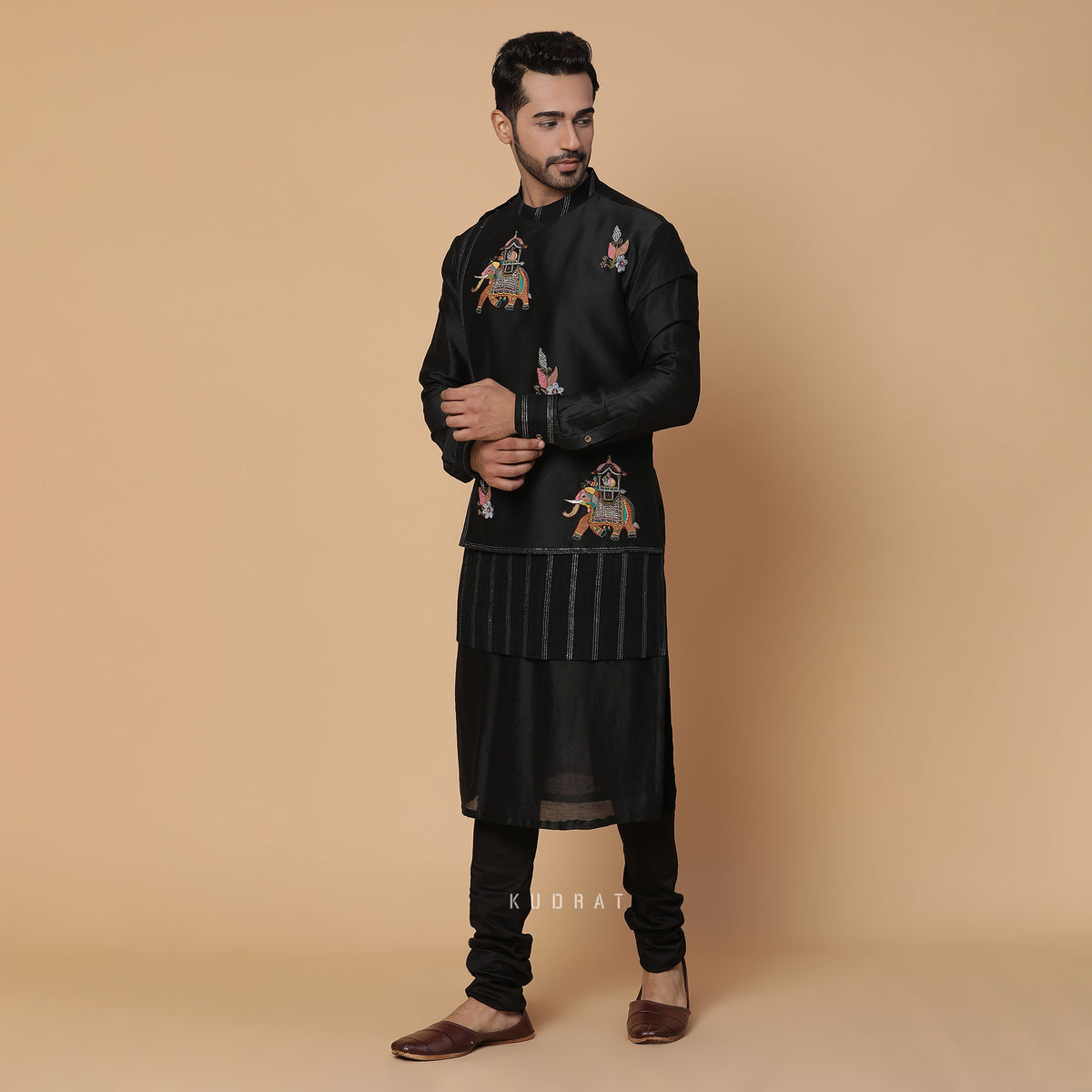 Black Airawat Kurta Set