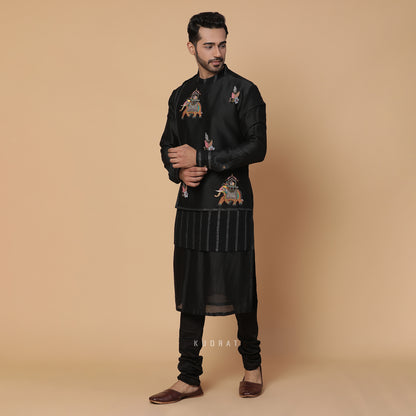 Black Airawat Kurta Set