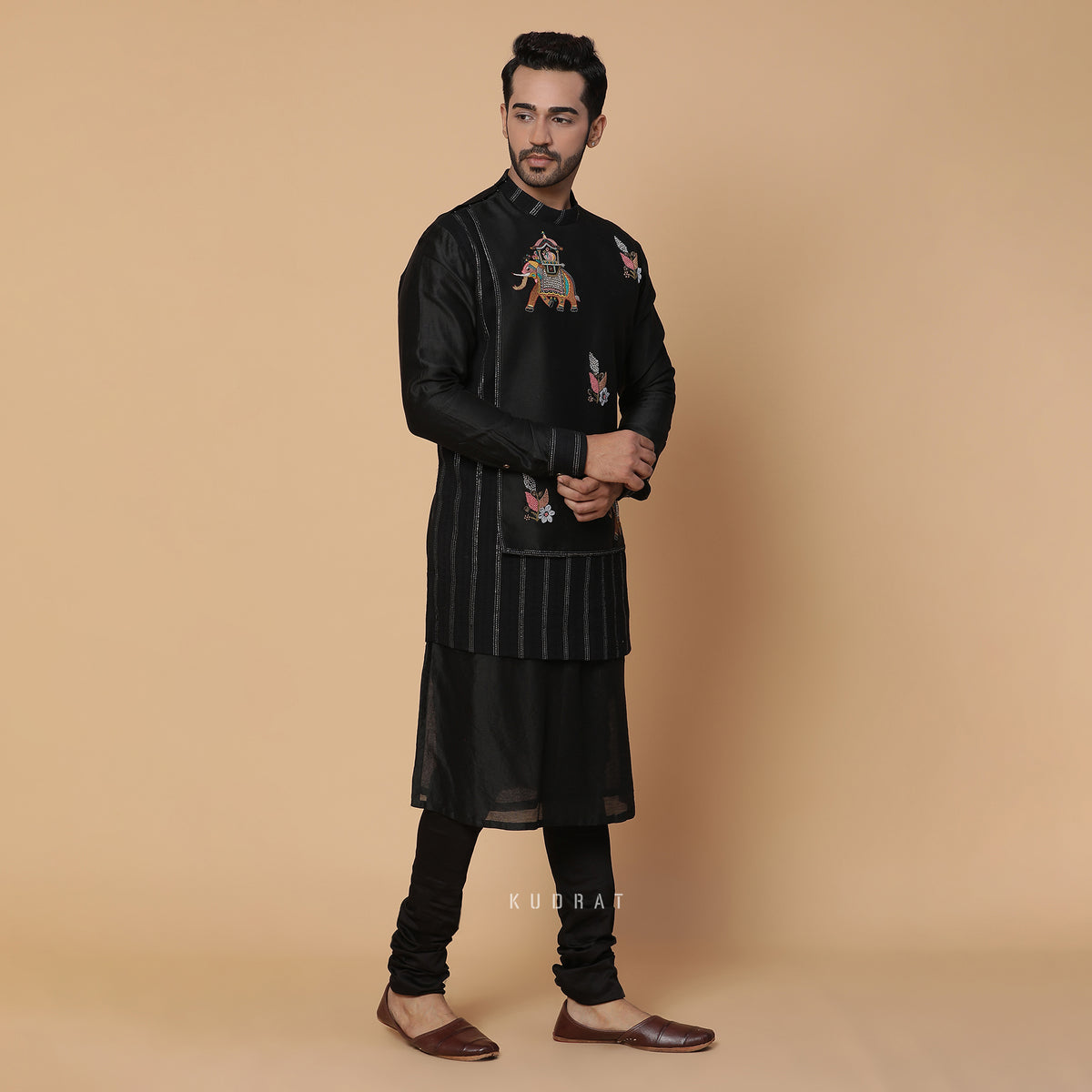 Black Airawat Kurta Set